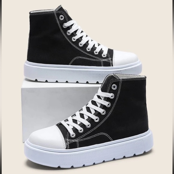 Women’s Casual Shoes, Lace-up Front High Top Canvass Shoes - Picture 1 of 4